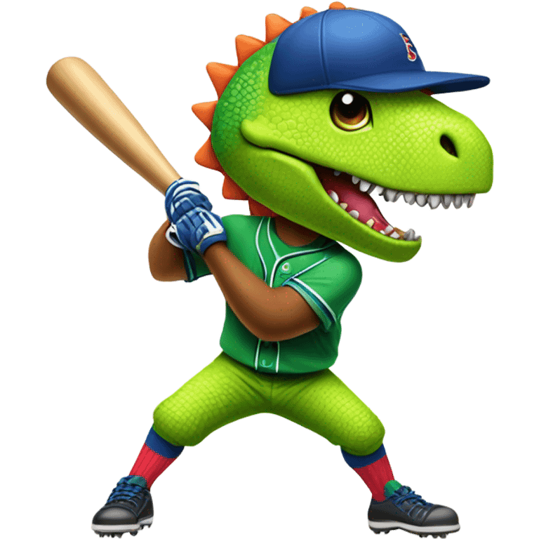 baseball player wearing a dinosaur costume emoji