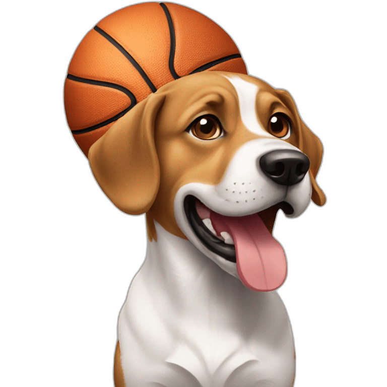 dog with a basketball surprised emoji