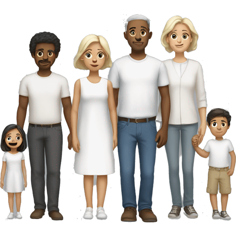 All white family emoji