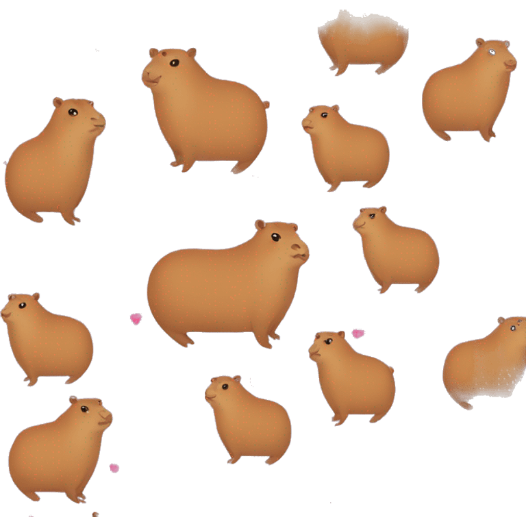 Capybara in hearts emoji