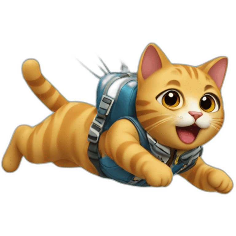 Cat doing sky diving emoji