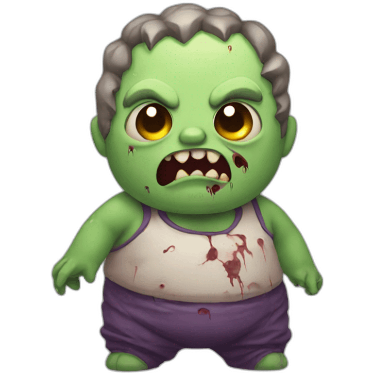 Cute chubby zombie emoji