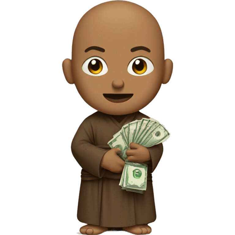 monk with money and financial debt emoji