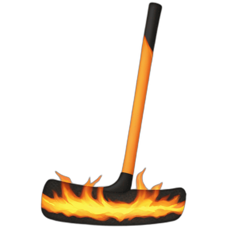 Burning hockeystick emoji