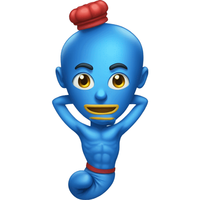 blue brainy genie with boxing gloves emoji