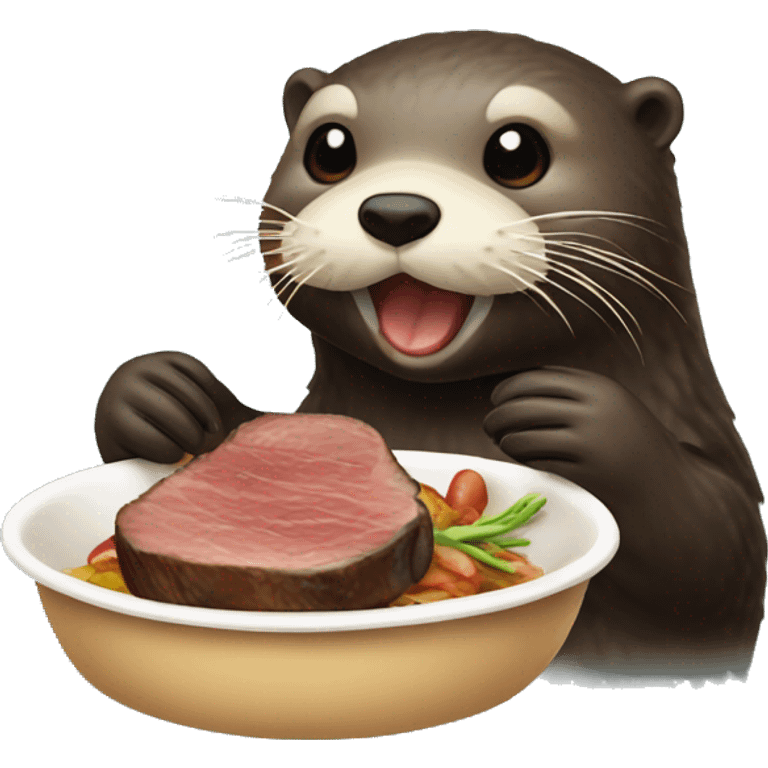 sea otter eating steak emoji