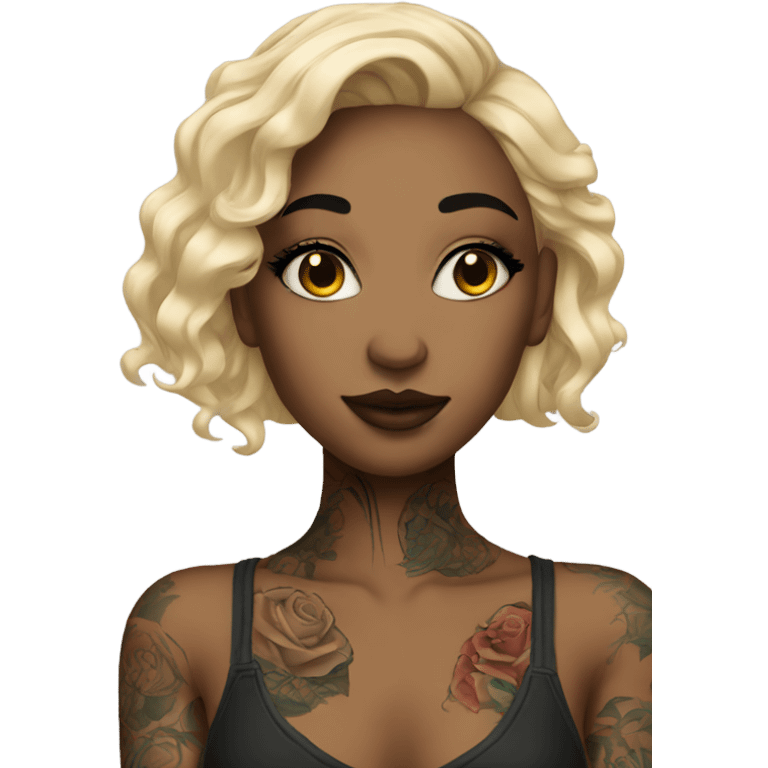 girl with tattoos and makeup  emoji