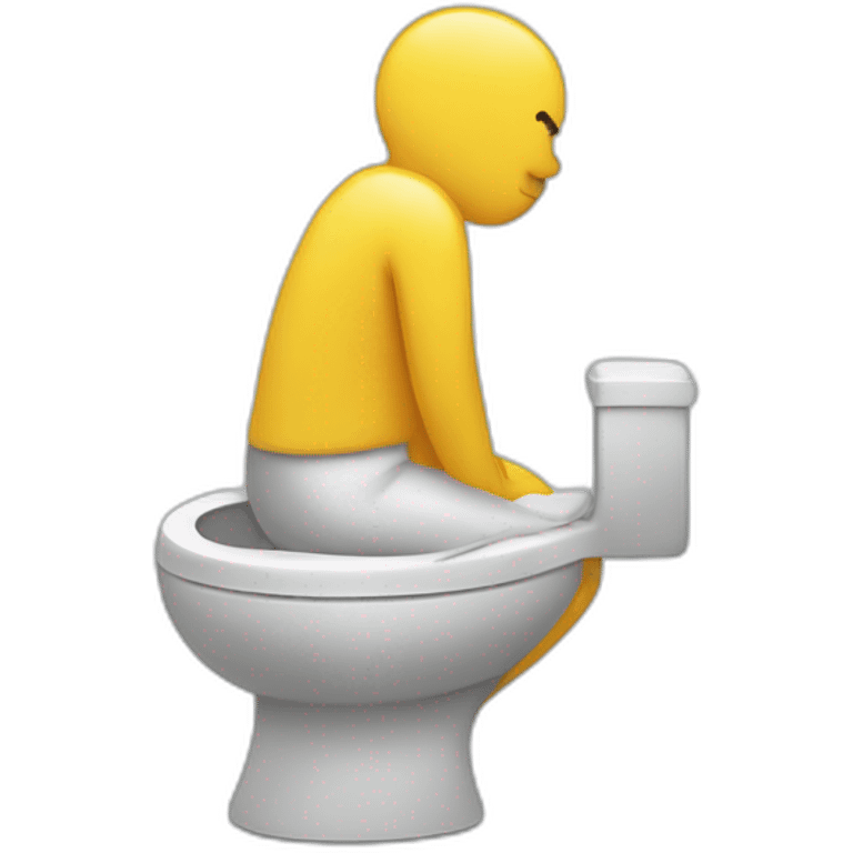 Someone taking a dump at a toilet emoji