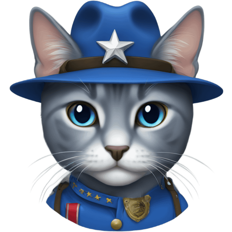 Blue Russian cat Texas Ranger emoji