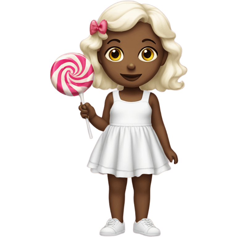 White Babygirl with lollipop emoji