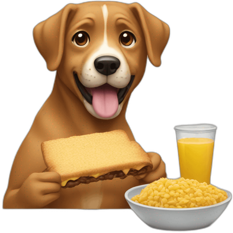 Perro comiendo emoji