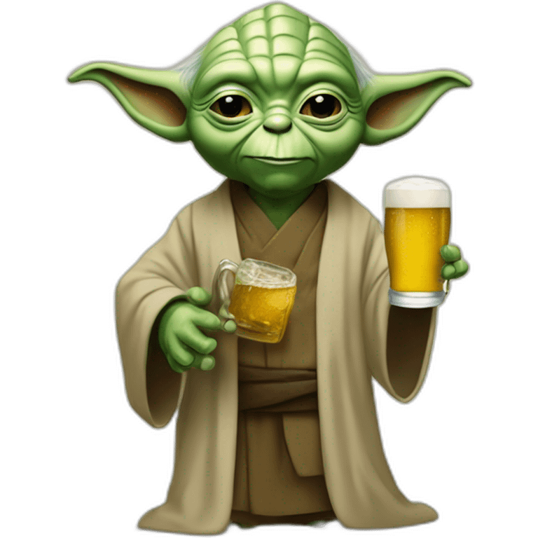 Maître Yoda avec une bière  emoji