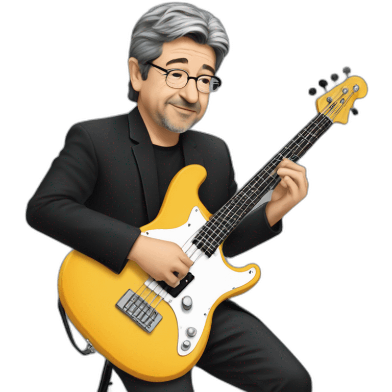 Melenchon playing basse guitar emoji