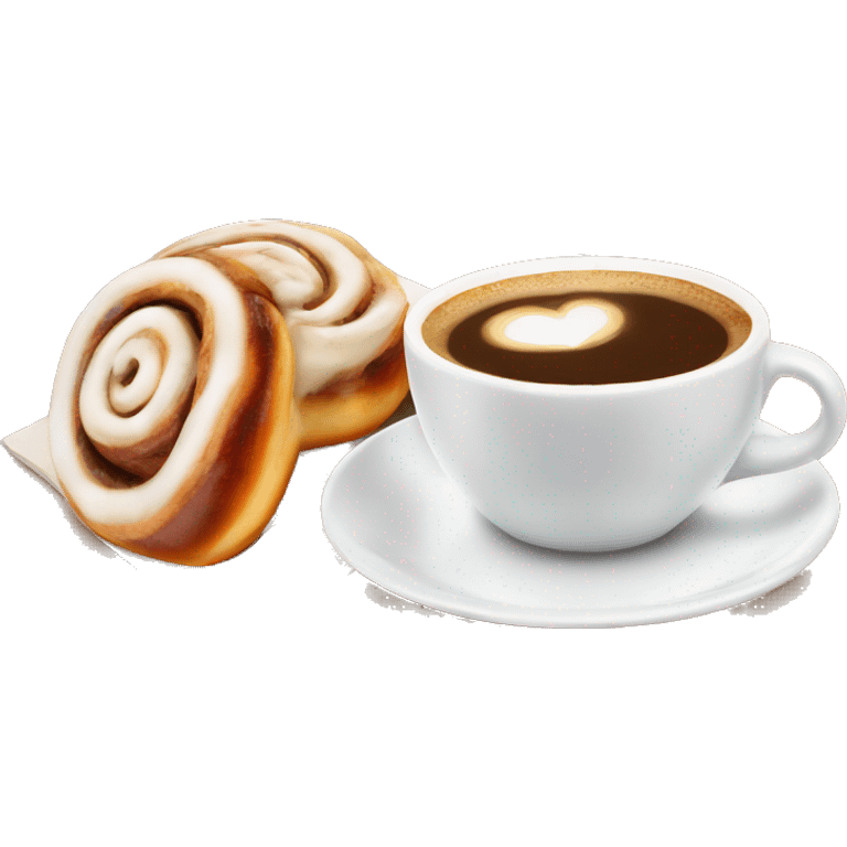 Cinnamon bun and cappuccino emoji