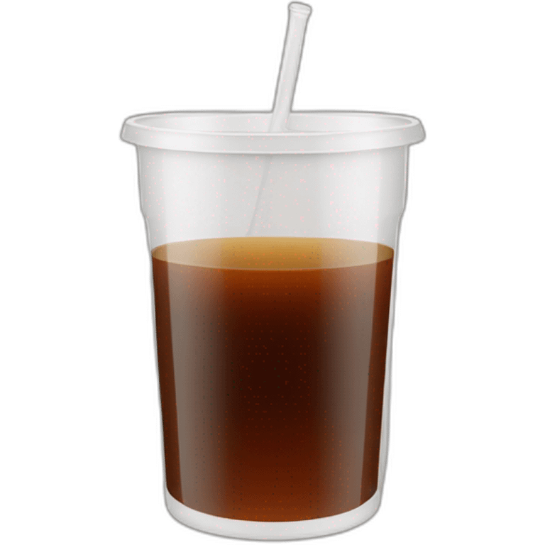 plastic liter cup with fernet inside emoji