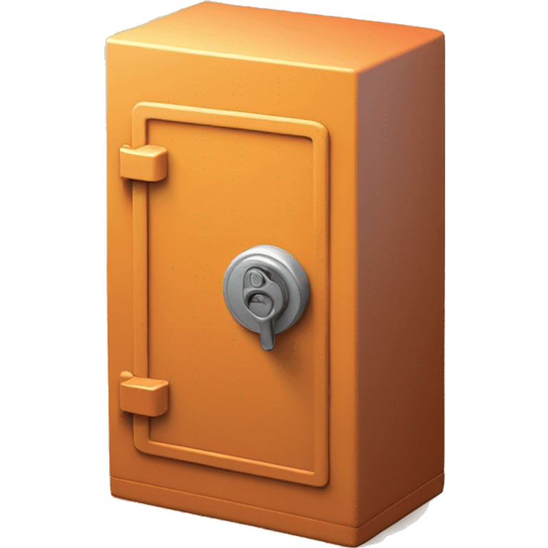 3d colosed isometric small safe in orange or yellow emoji