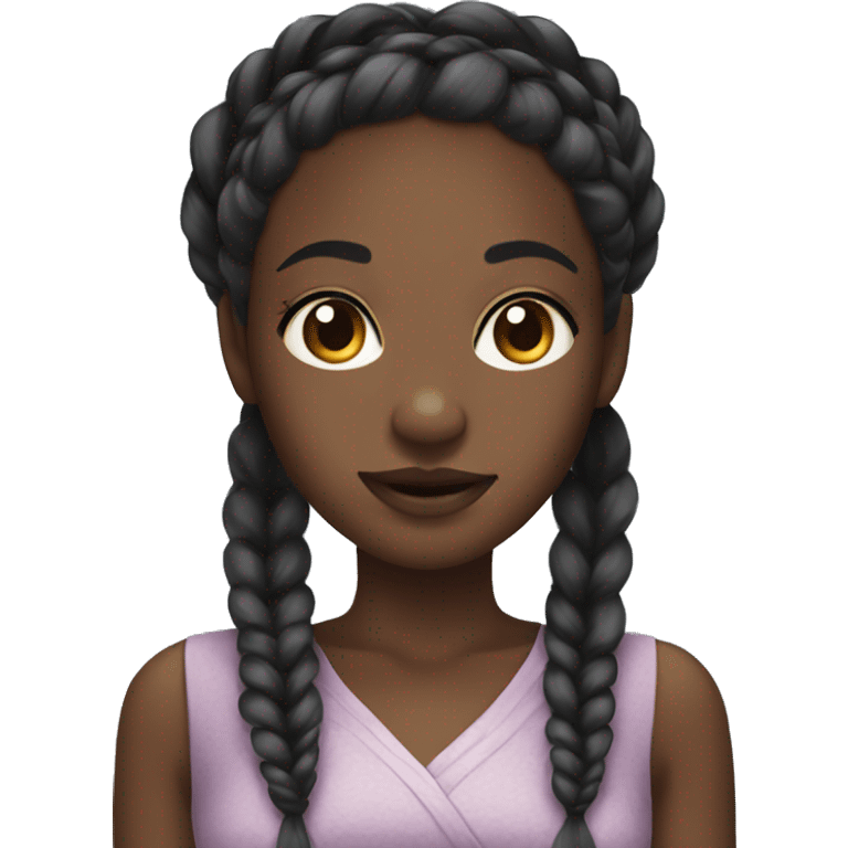 Black girl with goddess braids  emoji