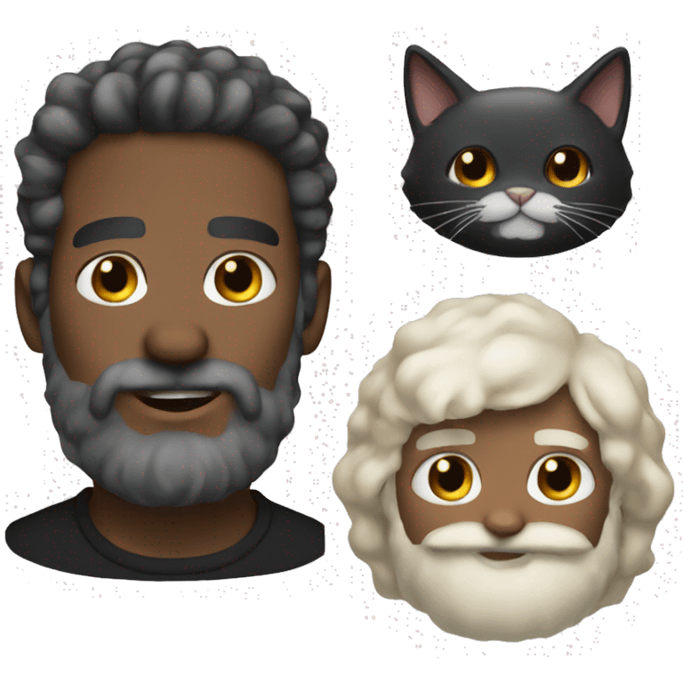 Black cat White beard emoji