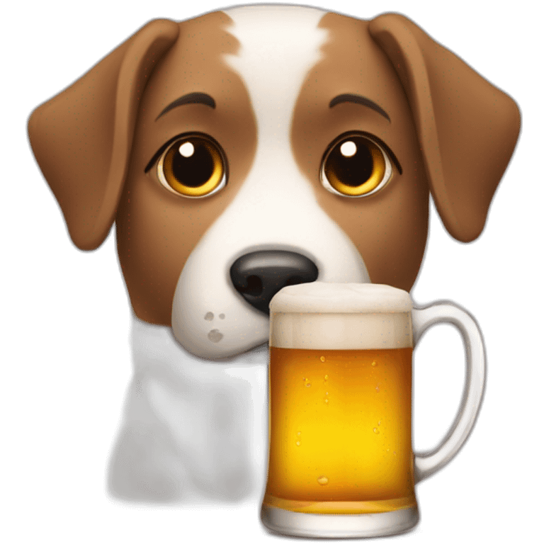 A dog and beer emoji