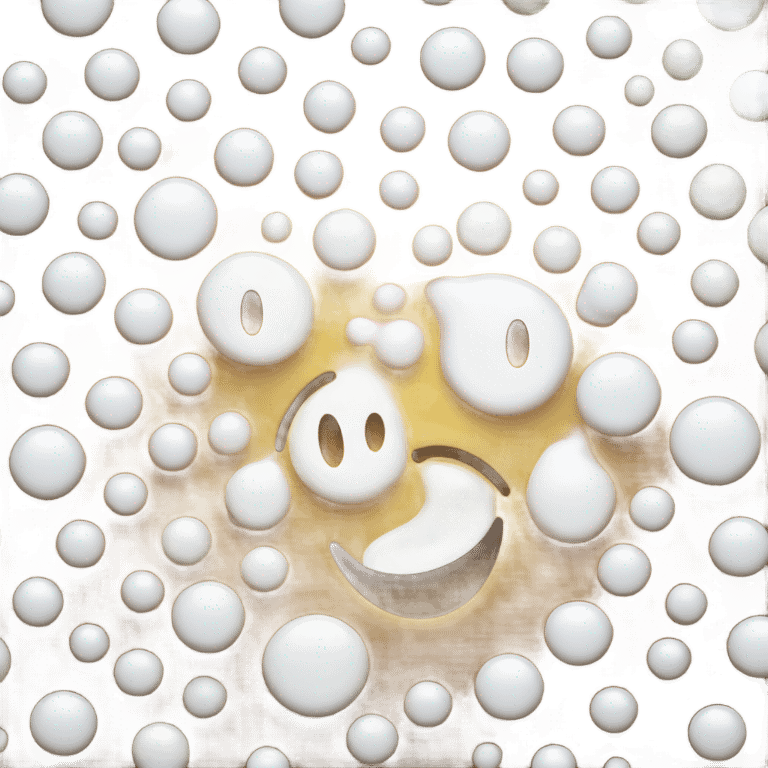 Happy face covered in milk droplets emoji