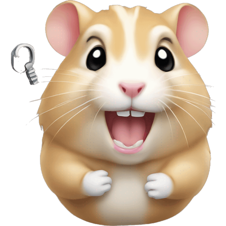 hamster with a key in teeth emoji