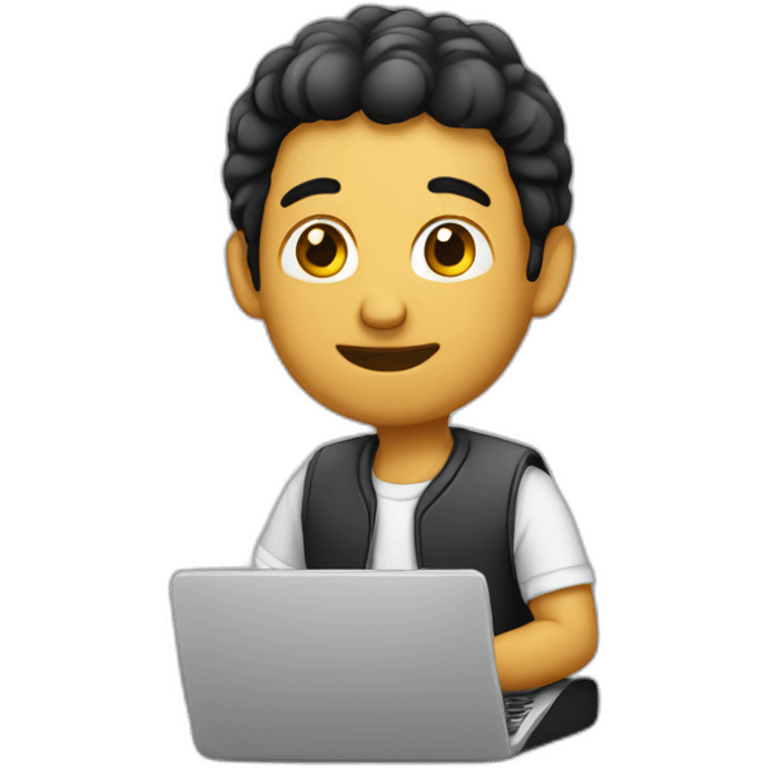 Chico con su laptop emoji