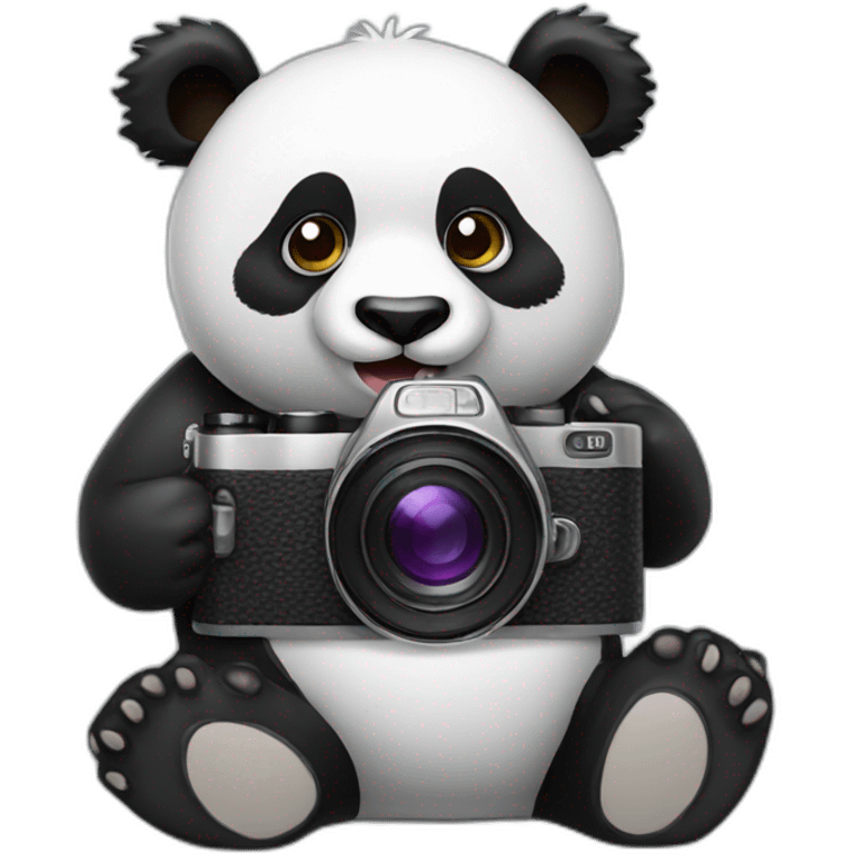 Panda with a camera emoji