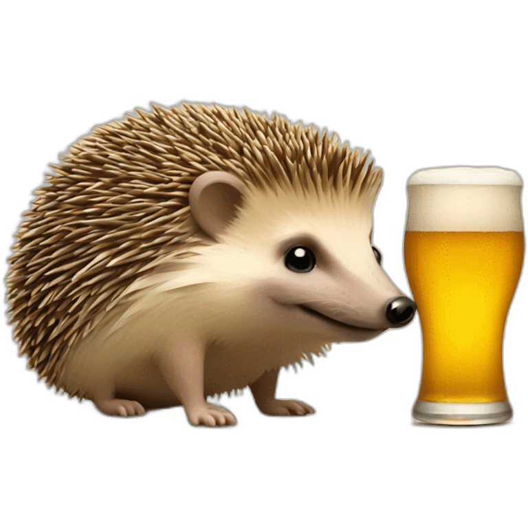 hedgehog drinking beer for bitcoin emoji