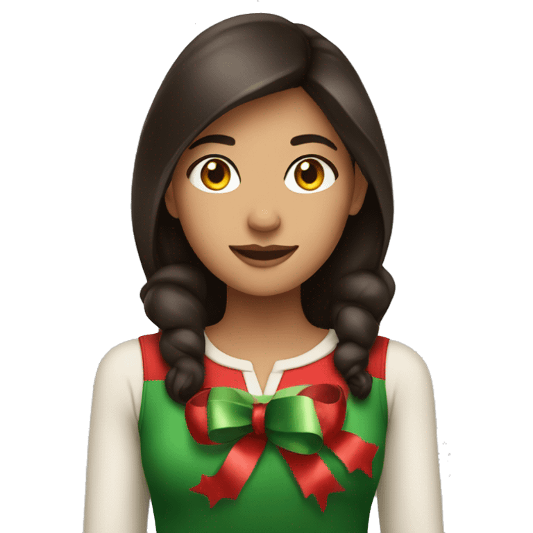 Christmas brunette girl  emoji