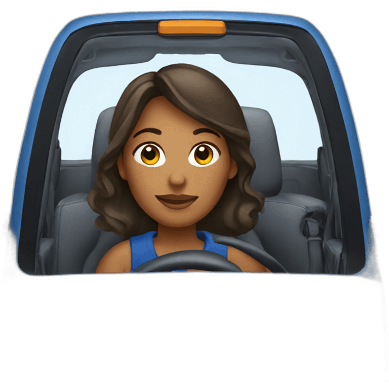 Woman driving Blue ford f150 emoji