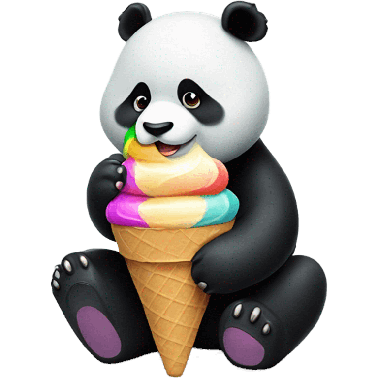 Panda eating ice cream emoji