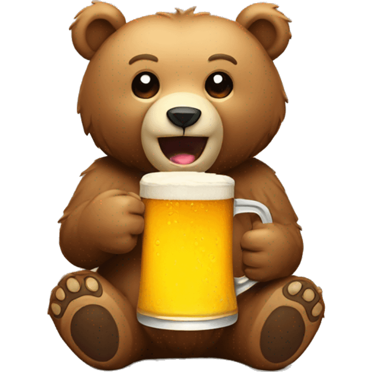 bear with beer cup emoji