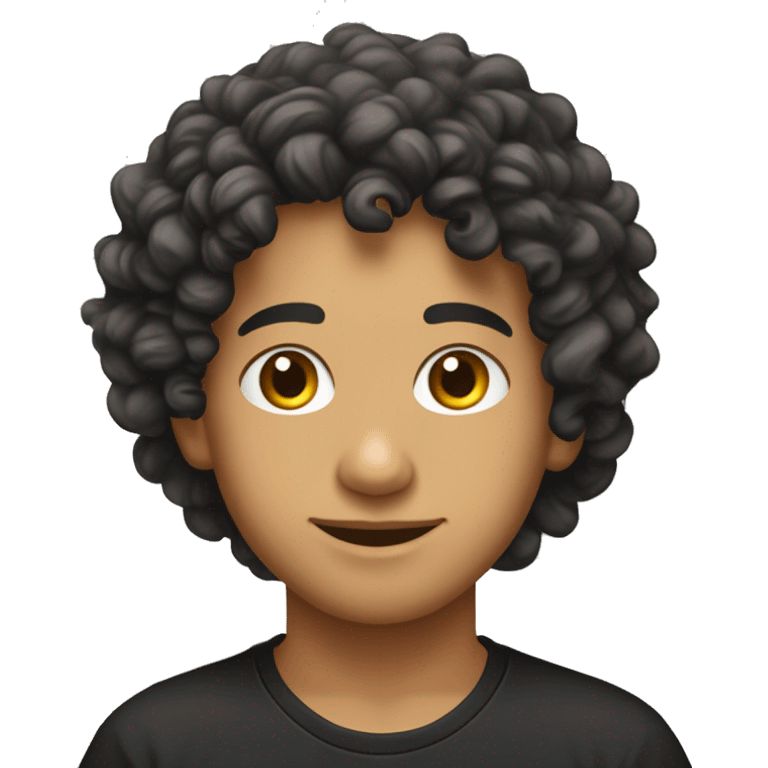 latino junge mit mittellangen locken und schweizer t shirt emoji