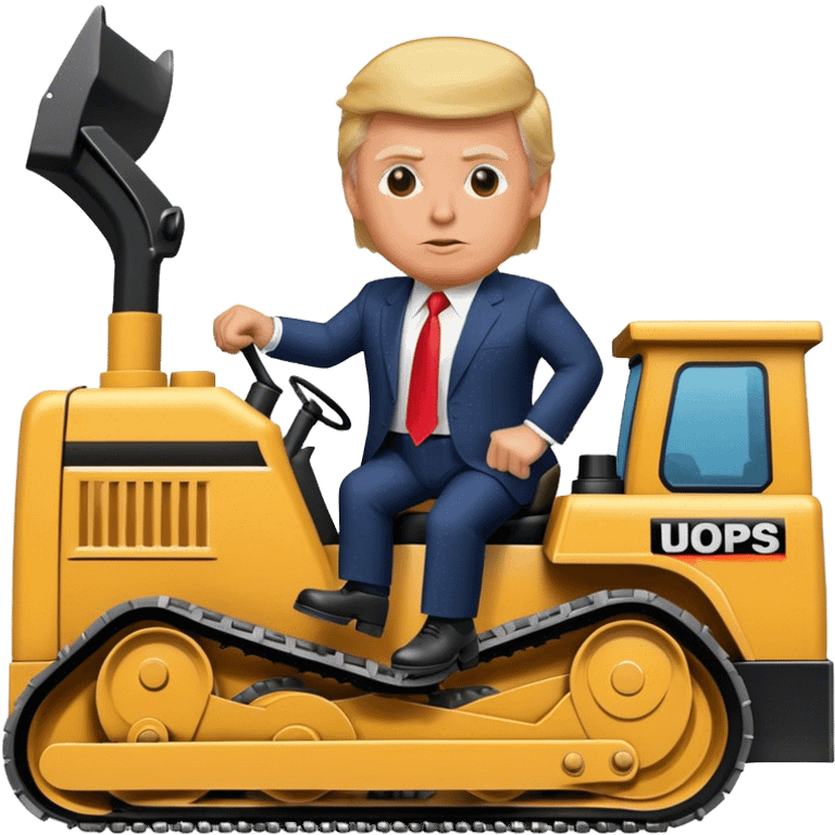 Donald trump riding bulldozer emoji