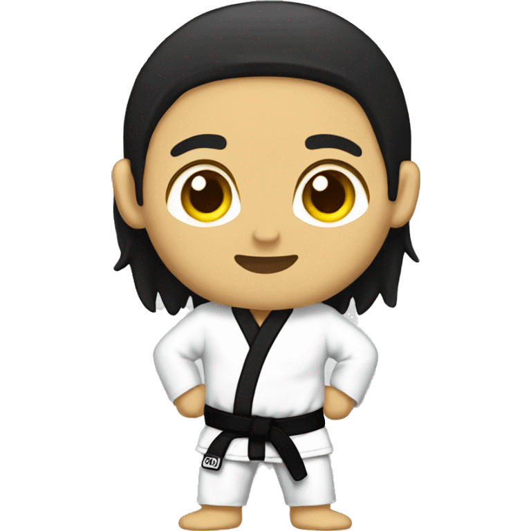 jiujitsu yellow belt black hair emoji