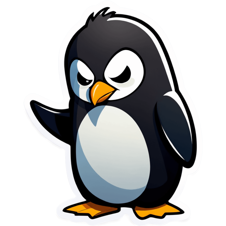 An angry penguin emoji