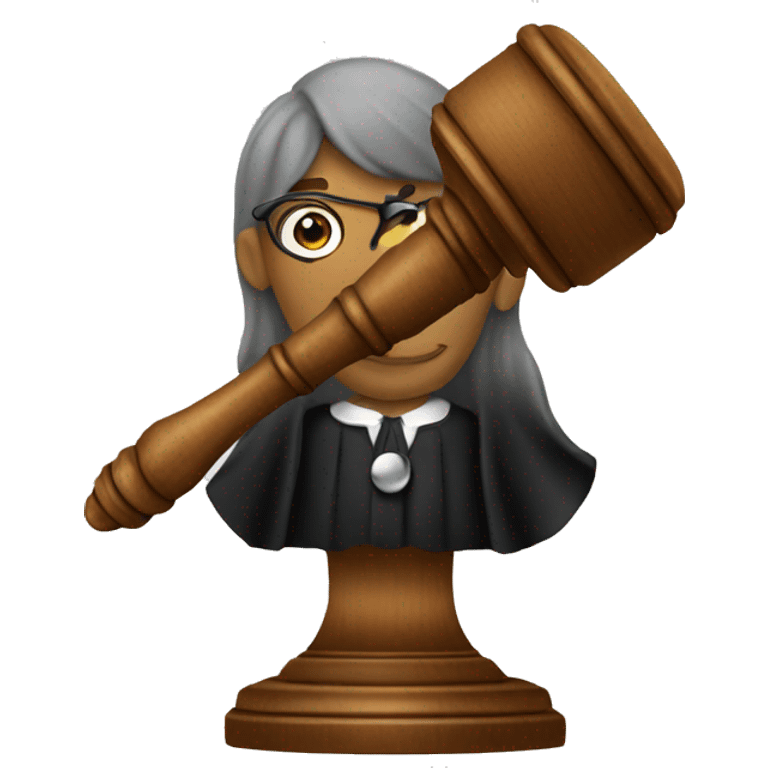 A JUDGE HOLDING A GAVEL emoji