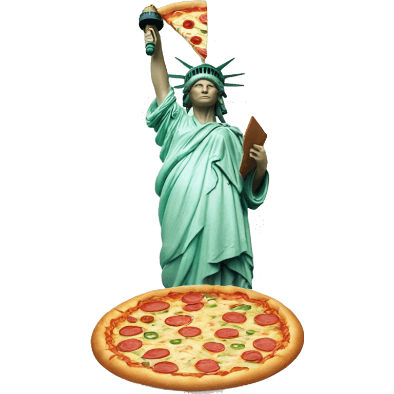 statu of liberty holding slice of pizza emoji