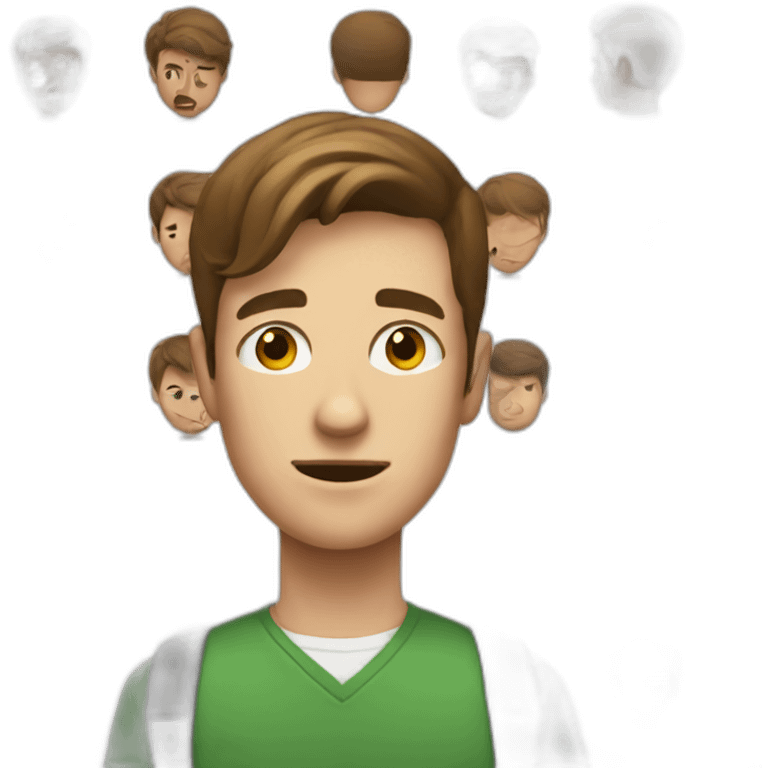 a white male student with very short brown hair is disturbed emoji