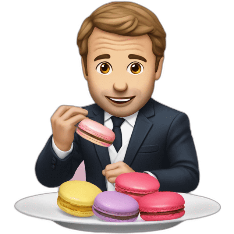 Macron eats macaron emoji