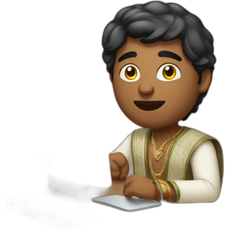 Indian guy using imac emoji