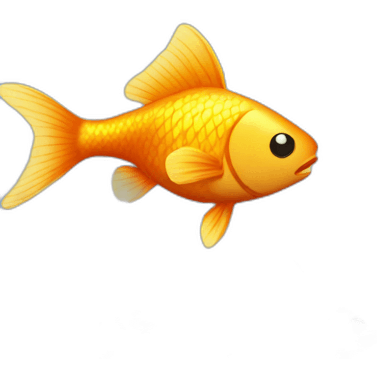 Gold Fish gold in the sea blue full details emoji