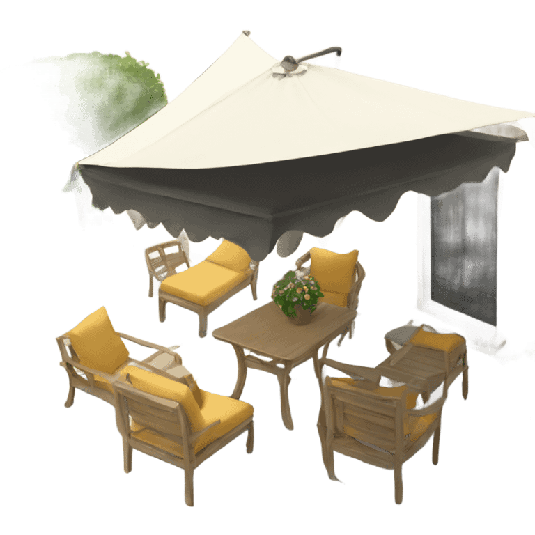 Terrace with sunshade  emoji