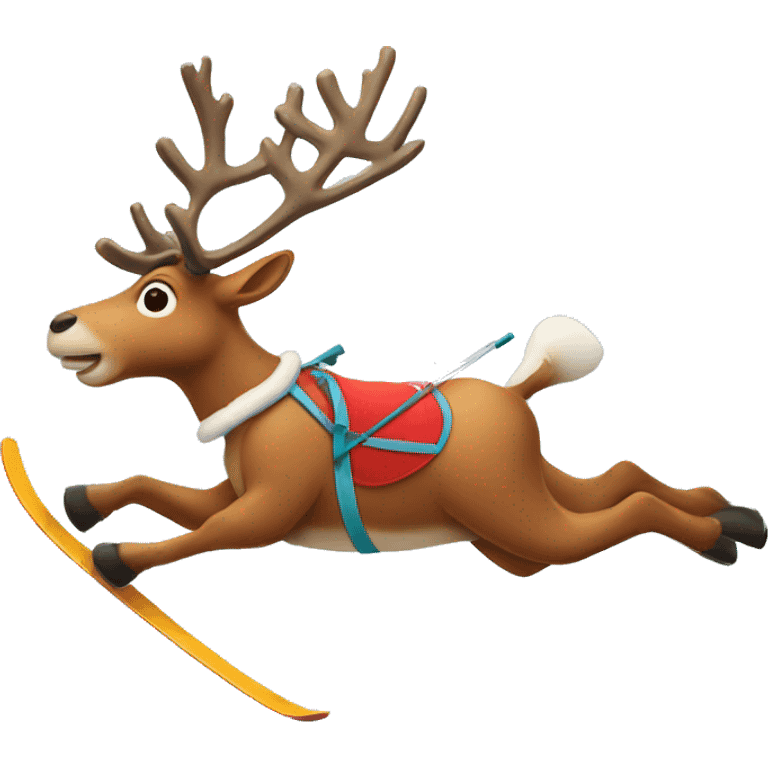 a reindeer skiing emoji