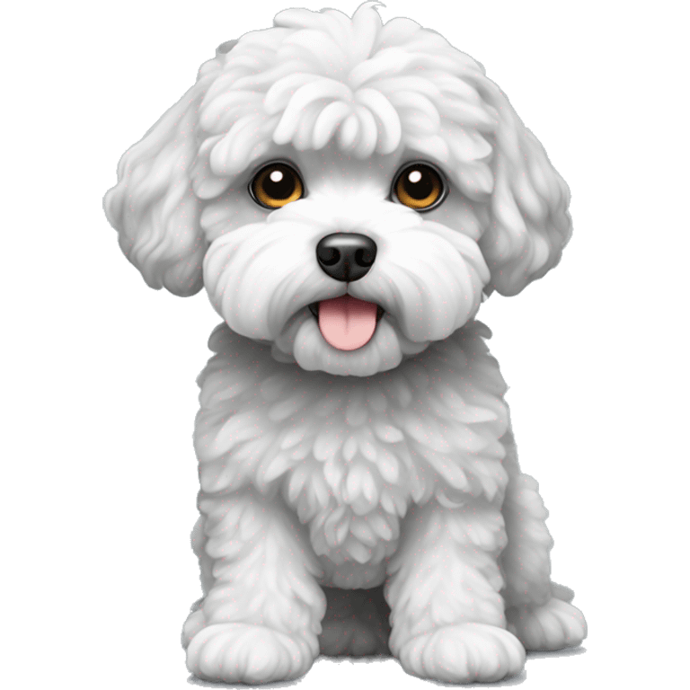 Grey and white maltipoo emoji