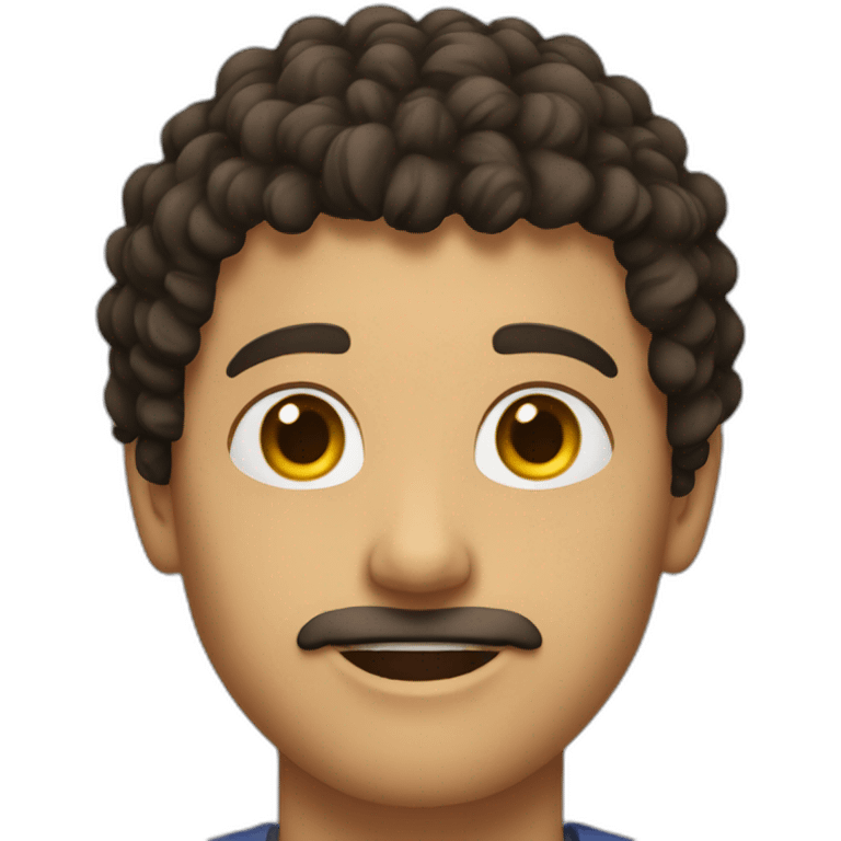 a man with short dark curly hair, a gold earing emoji