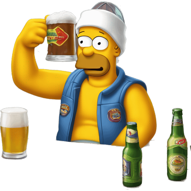 Homero Simpson bebiendo cerveza emoji