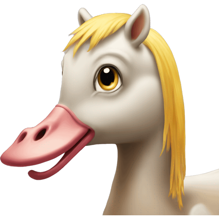 Ugly duck on a pony emoji