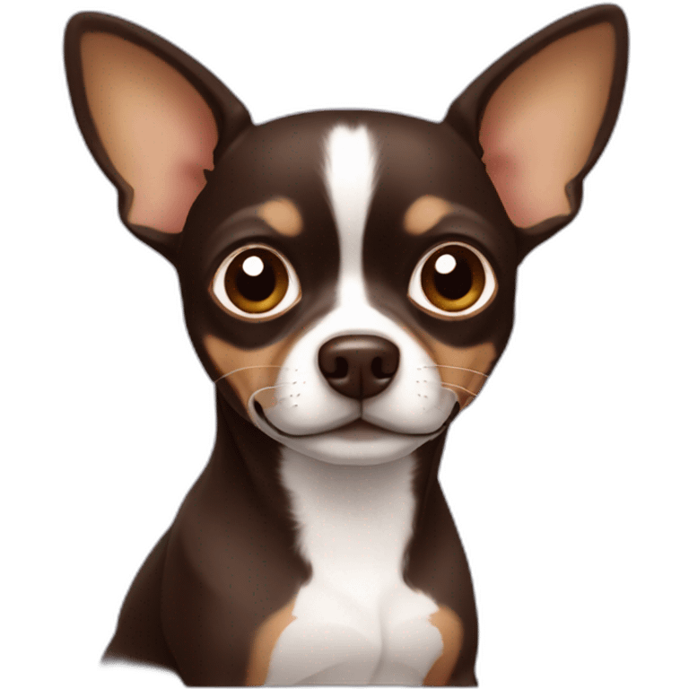 Dark Brown chihuahua tong emoji