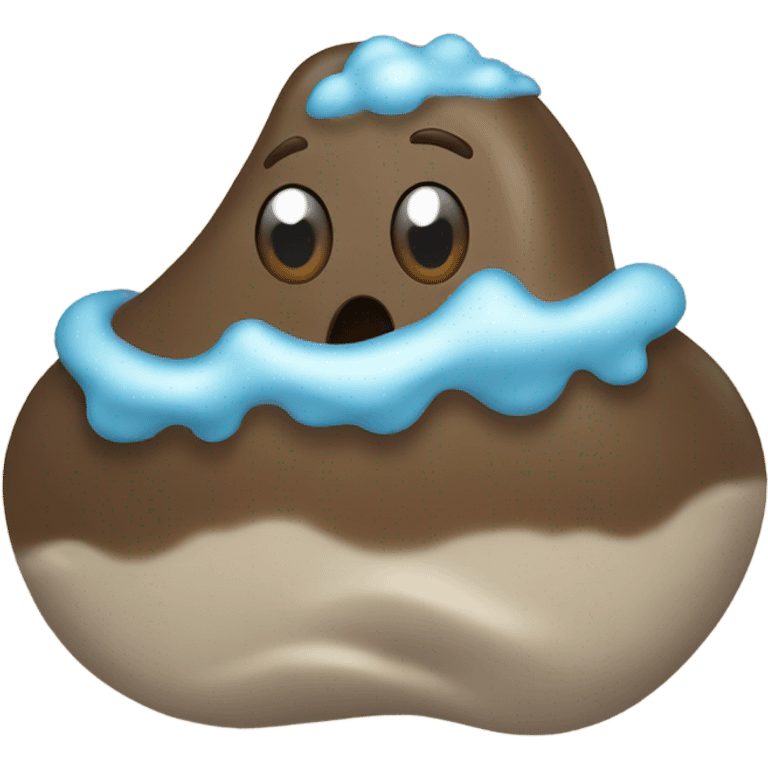 Piece of poop surfing emoji